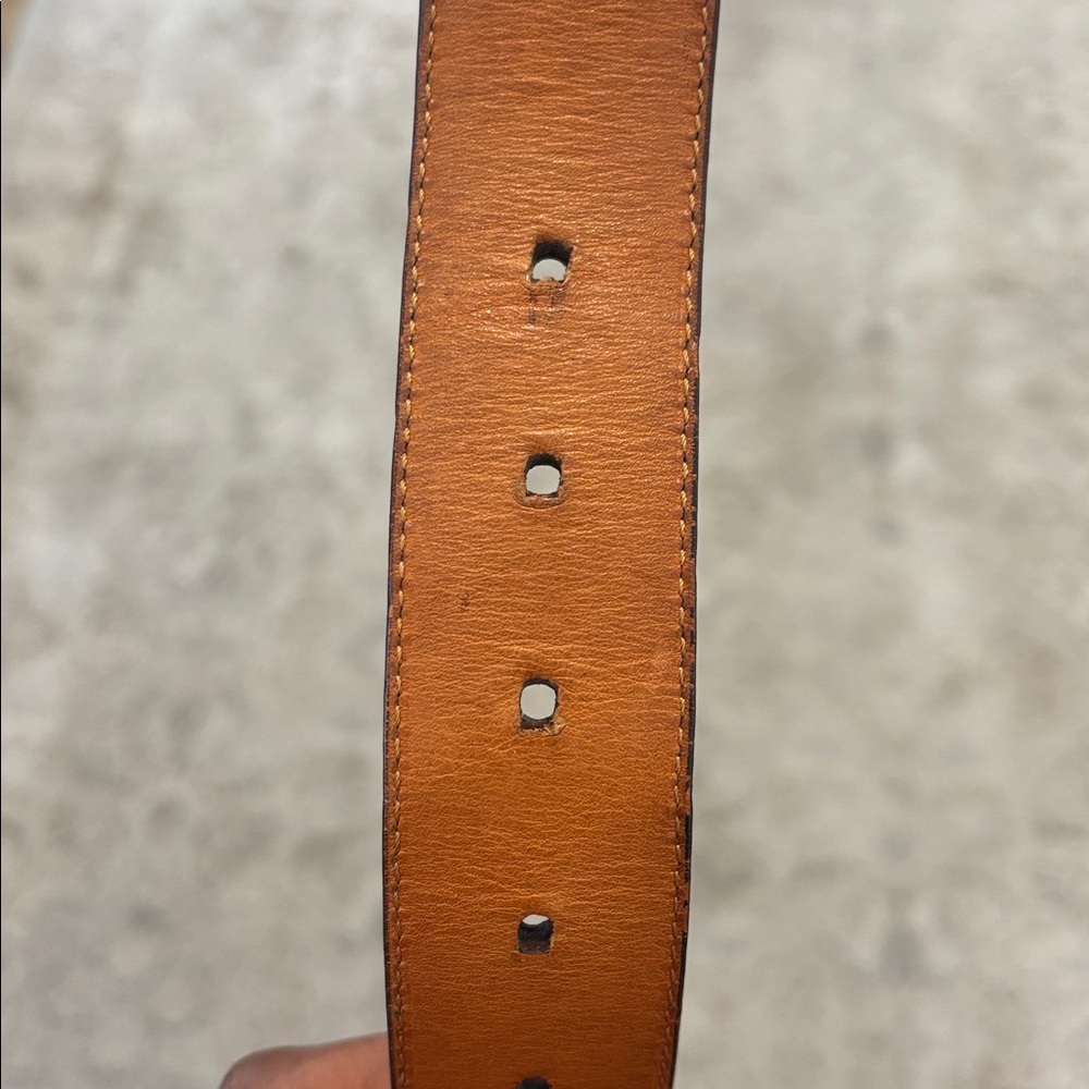 Magnanni Cognac Brown Leather Silver Buckle Mens Belt 1121 34 - Picture 7 of 9